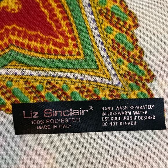 Liz Sinclair Paisley Scarf Wrap Oversized Italian Cottagecore Grandma 80s - Picture 4 of 4